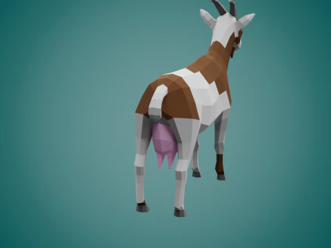 Stylized lowpoly GOAT 3D Model