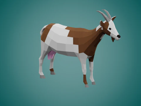 Stylized lowpoly GOAT 3D Model
