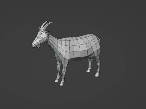 Stylized lowpoly GOAT 3D Model