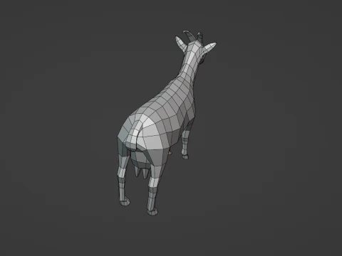 Stylized lowpoly GOAT 3D Model