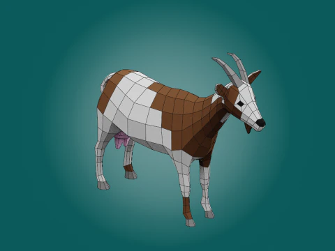 Stylized lowpoly GOAT 3D Model