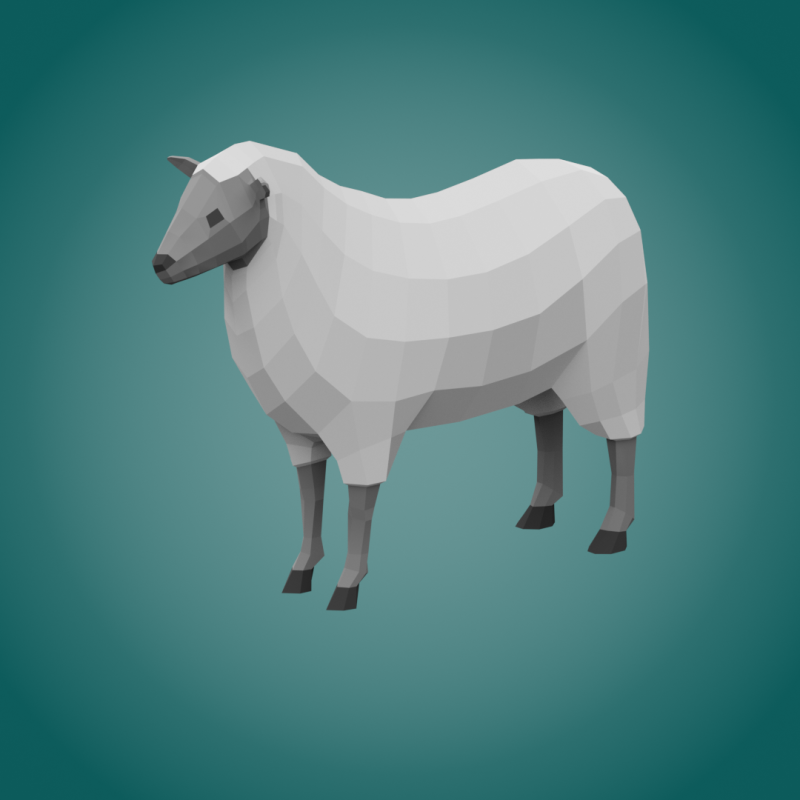 Lowpoly stylized SHEEP 3D Model .c4d .max .obj .3ds .fbx .stl .blend 