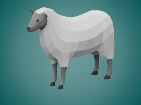 Lowpoly stylized SHEEP Model 3D