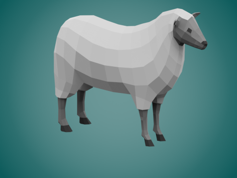 Lowpoly stylized SHEEP 3D Model