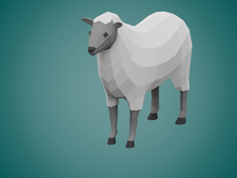 Lowpoly stylized SHEEP 3D Model