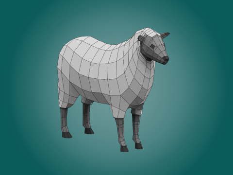 Lowpoly stylized SHEEP 3D Model