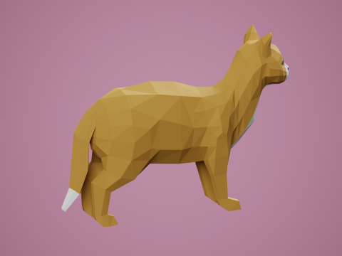 Lowpoly stylized CAT 3D Model