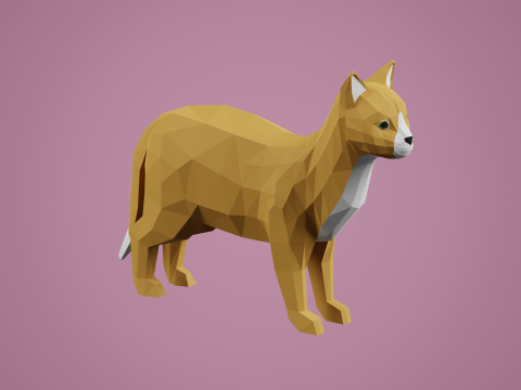 Lowpoly stylized CAT 3D Model