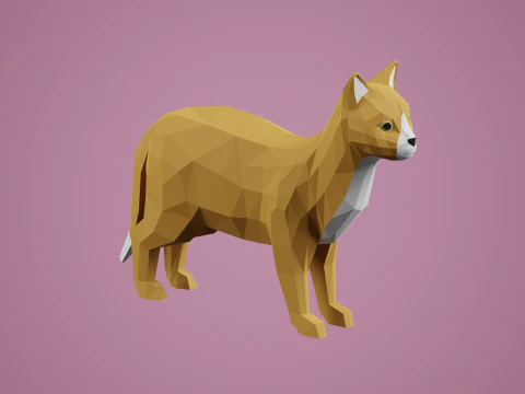 Lowpoly gestileerde KAT 3D Model
