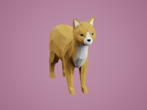 Lowpoly stylized CAT 3D Model