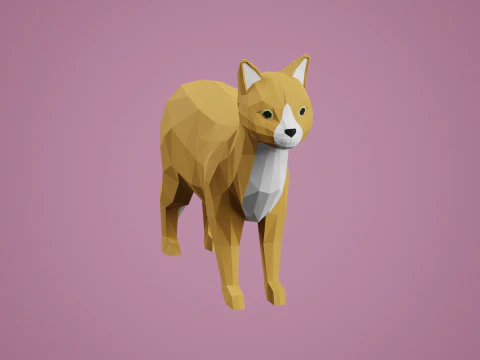 Lowpoly gestileerde KAT 3D Model
