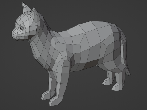 Lowpoly stylized CAT 3D Model