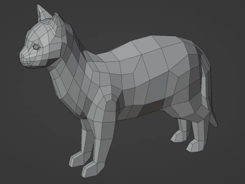 Lowpoly gestileerde KAT 3D Model