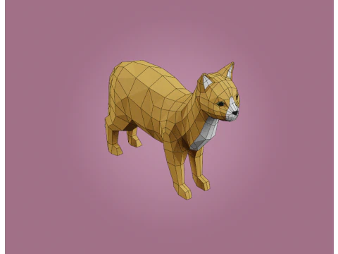 Lowpoly gestileerde KAT 3D Model