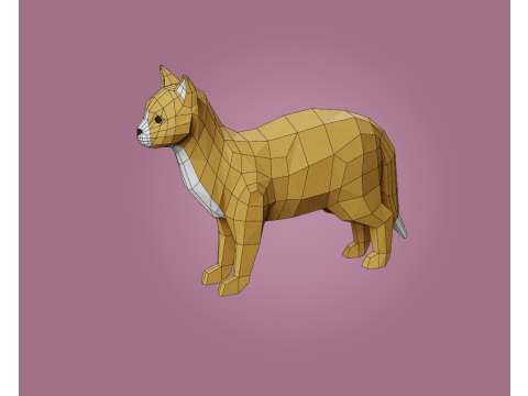Lowpoly stylized CAT 3D Model