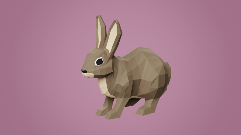Lowpoly stylized RABBIT 3D 모델 .c4d .max .obj .3ds .fbx .stl .blend 