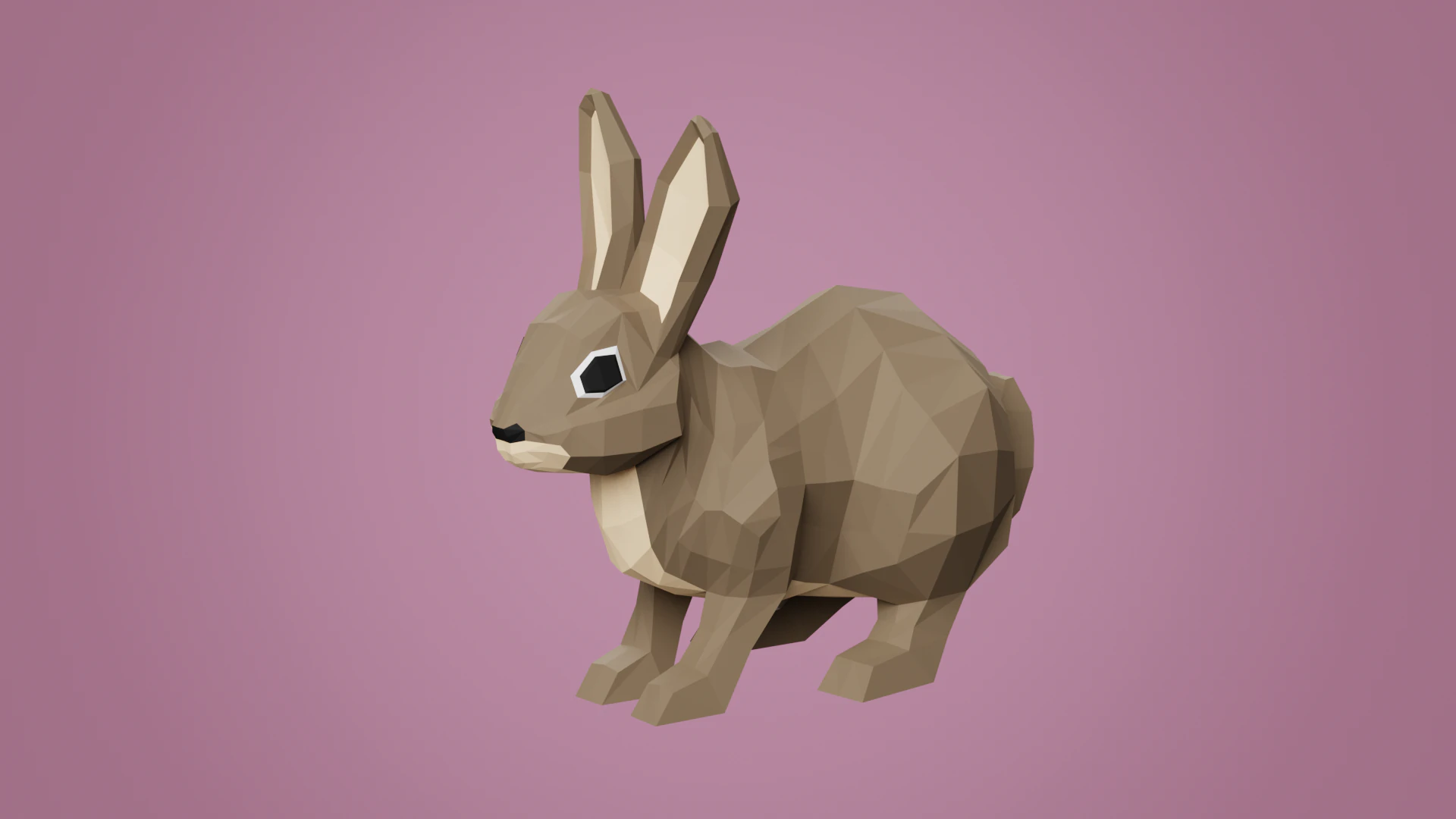 Lowpoly stylized RABBIT 3D Model .c4d .max .obj .3ds .fbx .stl .blend 