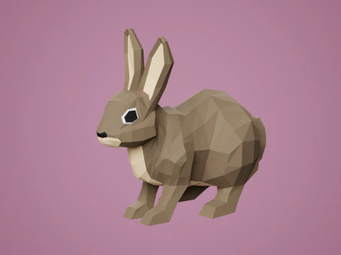 CONIGLIO stilizzato lowpoly Modello 3D