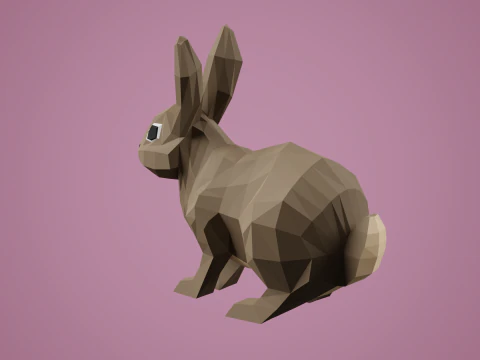 Lowpoly stylized RABBIT 3D Model