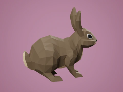 Lowpoly stylized RABBIT 3D Model