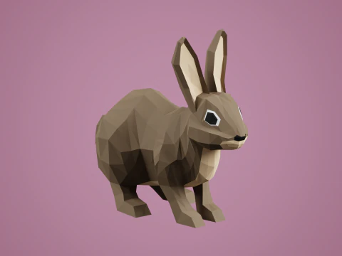 Lowpoly stylized RABBIT 3D Model