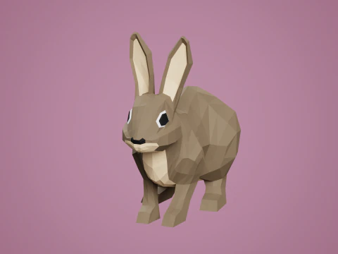 Lowpoly stylized RABBIT 3D Model