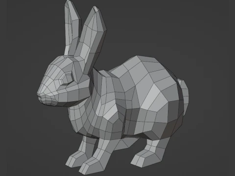 Lowpoly stylized RABBIT 3D Model