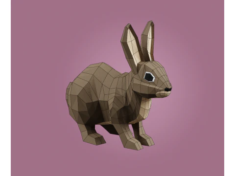 Lowpoly stylized RABBIT 3D Model
