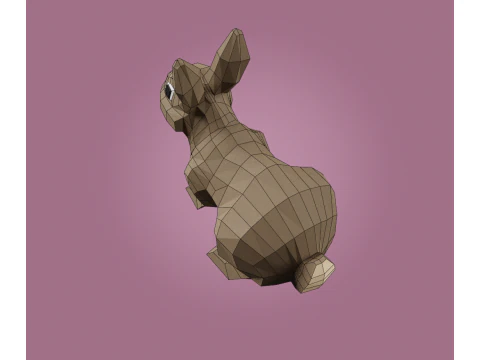 Lowpoly stylized RABBIT 3D Model