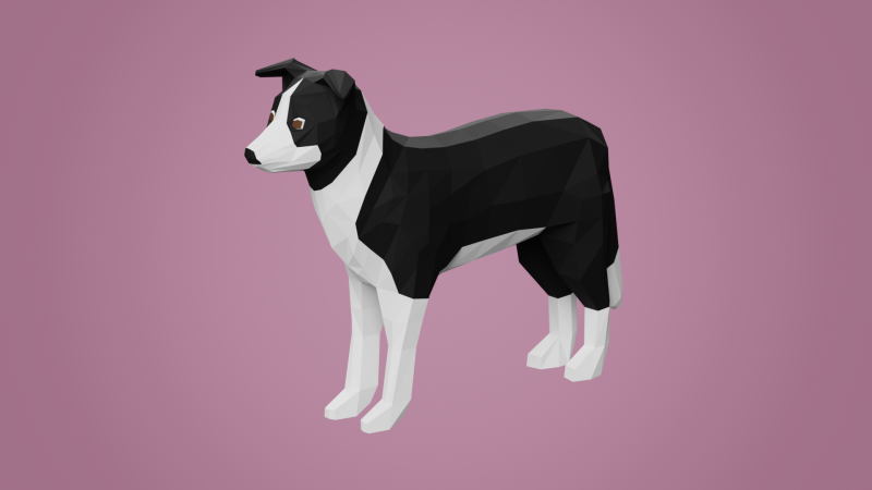 Lowpoly stylized DOG 3D Model .c4d .max .obj .3ds .fbx .stl .blend 