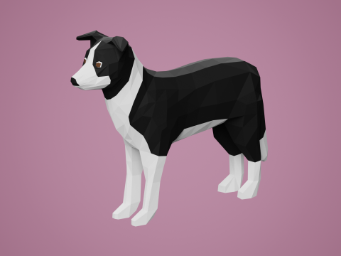 Lowpoly stylized DOG 3D Model
