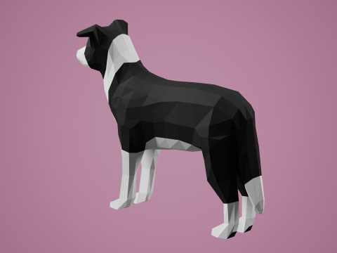Lowpoly stylized DOG 3D Model