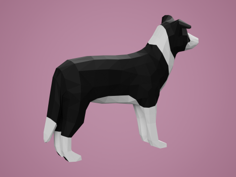 Lowpoly stylized DOG 3D Model