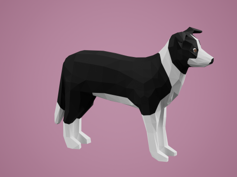 Lowpoly stylized DOG 3D Model