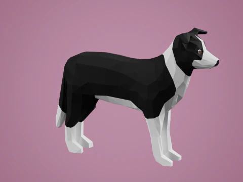 Lowpoly stylized DOG 3D Model