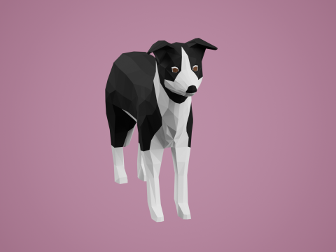 Lowpoly stylized DOG 3D Model