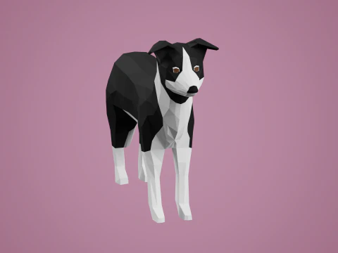 Lowpoly stylized DOG 3D Model