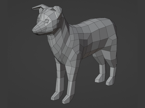 Lowpoly stylized DOG 3D Model