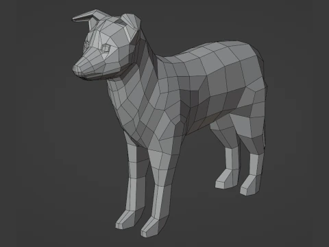 Lowpoly stylized DOG 3D Model