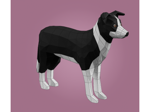 Lowpoly stylized DOG 3D Model