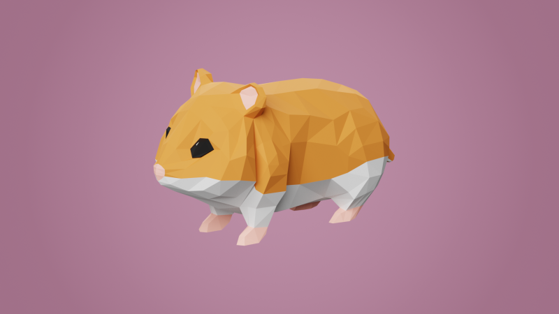 Lowpoly stylized HAMSTER 3D Model .c4d .max .obj .3ds .fbx .stl .blend 