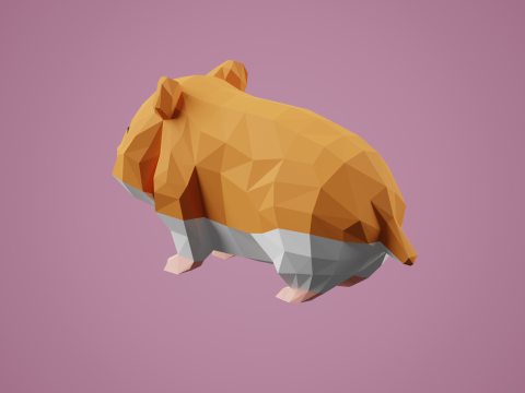 Lowpoly stylized HAMSTER 3D Model