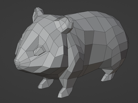 Lowpoly stylized HAMSTER 3D Model