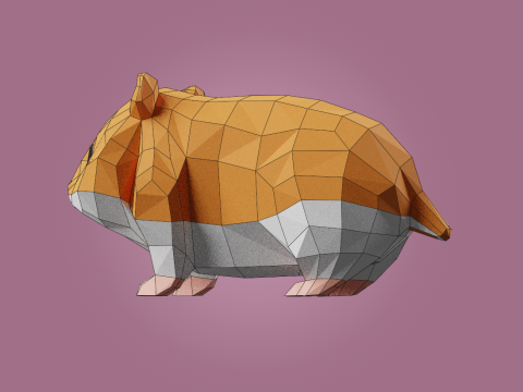 Lowpoly stylized HAMSTER 3D Model