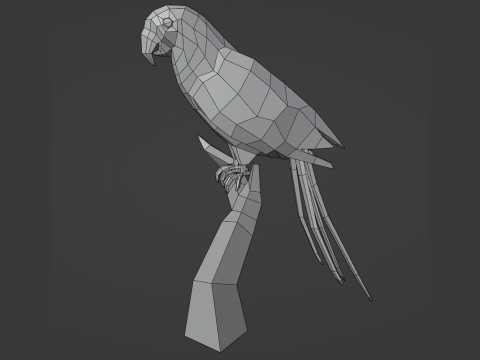 Lowpoly stylized PARROT 3D Model