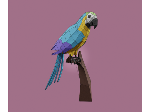 Lowpoly stylized PARROT 3D Model