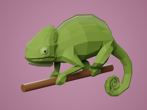 Lowpoly stylized CHAMELEON Model 3D