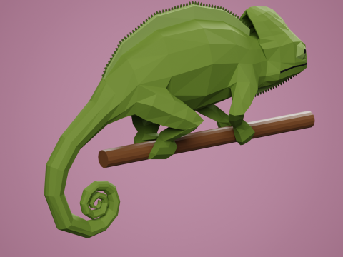 Lowpoly stylized CHAMELEON Modelo 3D