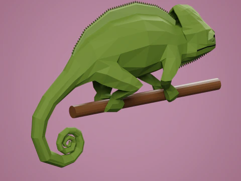 Lowpoly stylized CHAMELEON 3D Model