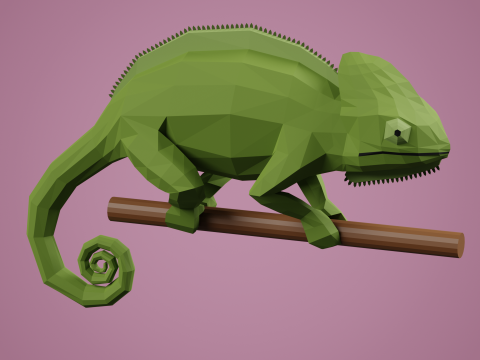 Lowpoly stylized CHAMELEON Modelo 3D